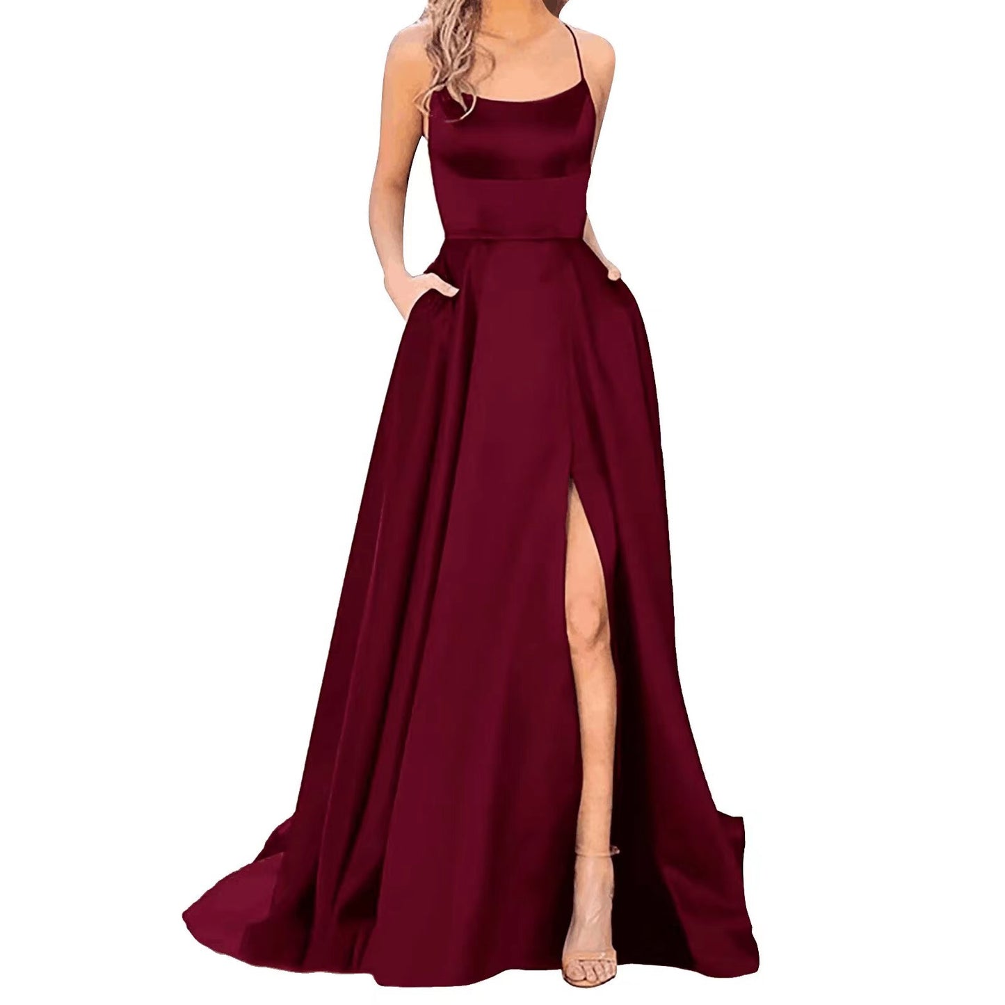 Bridesmaid Dress with Slimming Fit and Shoulder Hollow Design