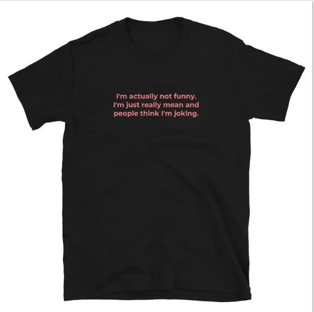 Cotton American Street Font Print Retro Loose Short Sleeve Top