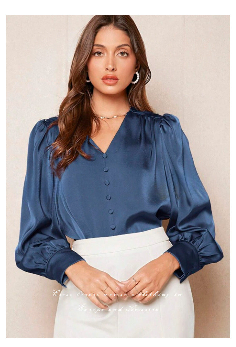 Satin Top with Button Detail for Effortless Style and Comfort