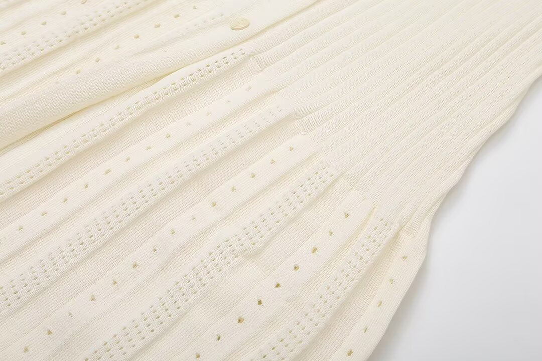 Short-sleeved Knitted Dress with Stylish Slit Design for Every Occasion