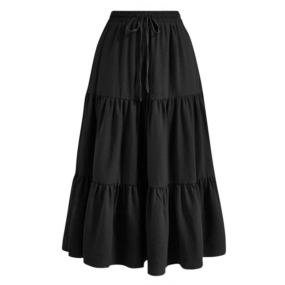 Ruffle Pocket Skirt with Solid Color Stitching for Stylish Outfits