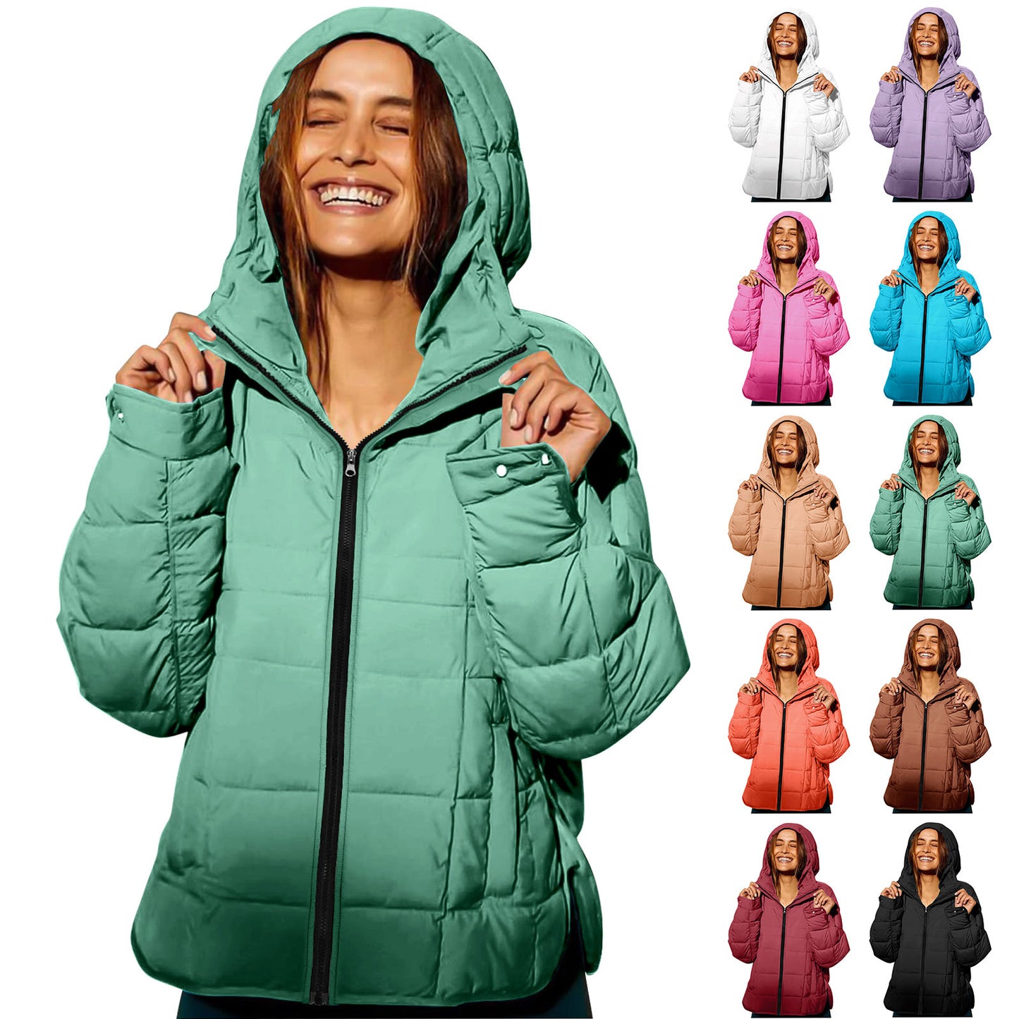 Cotton Hooded Padded Jacket with Versatile Color Options