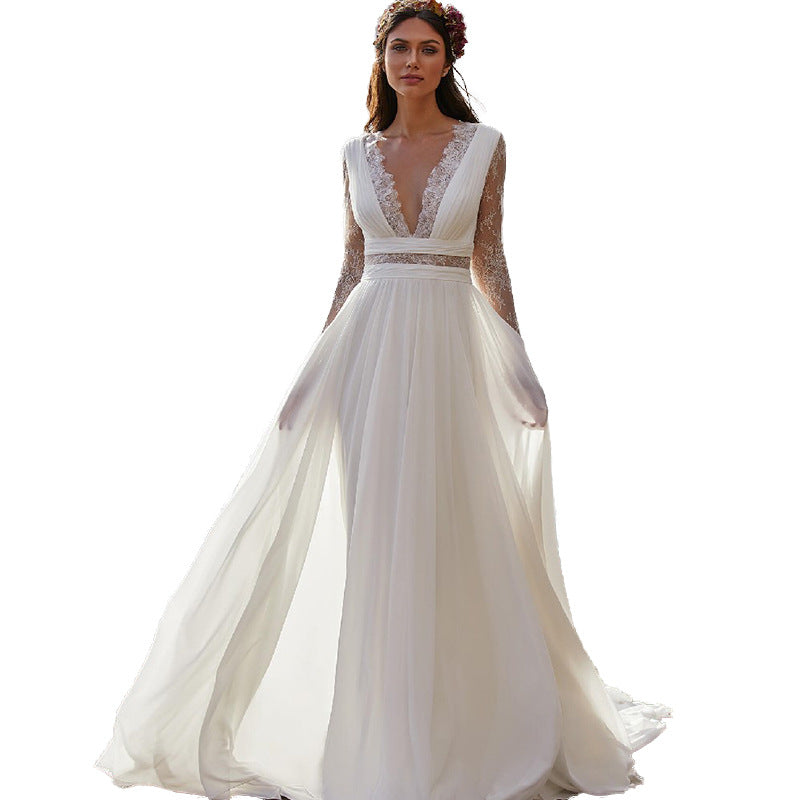 Backless Dress with High Waist Design for Beach Vacations