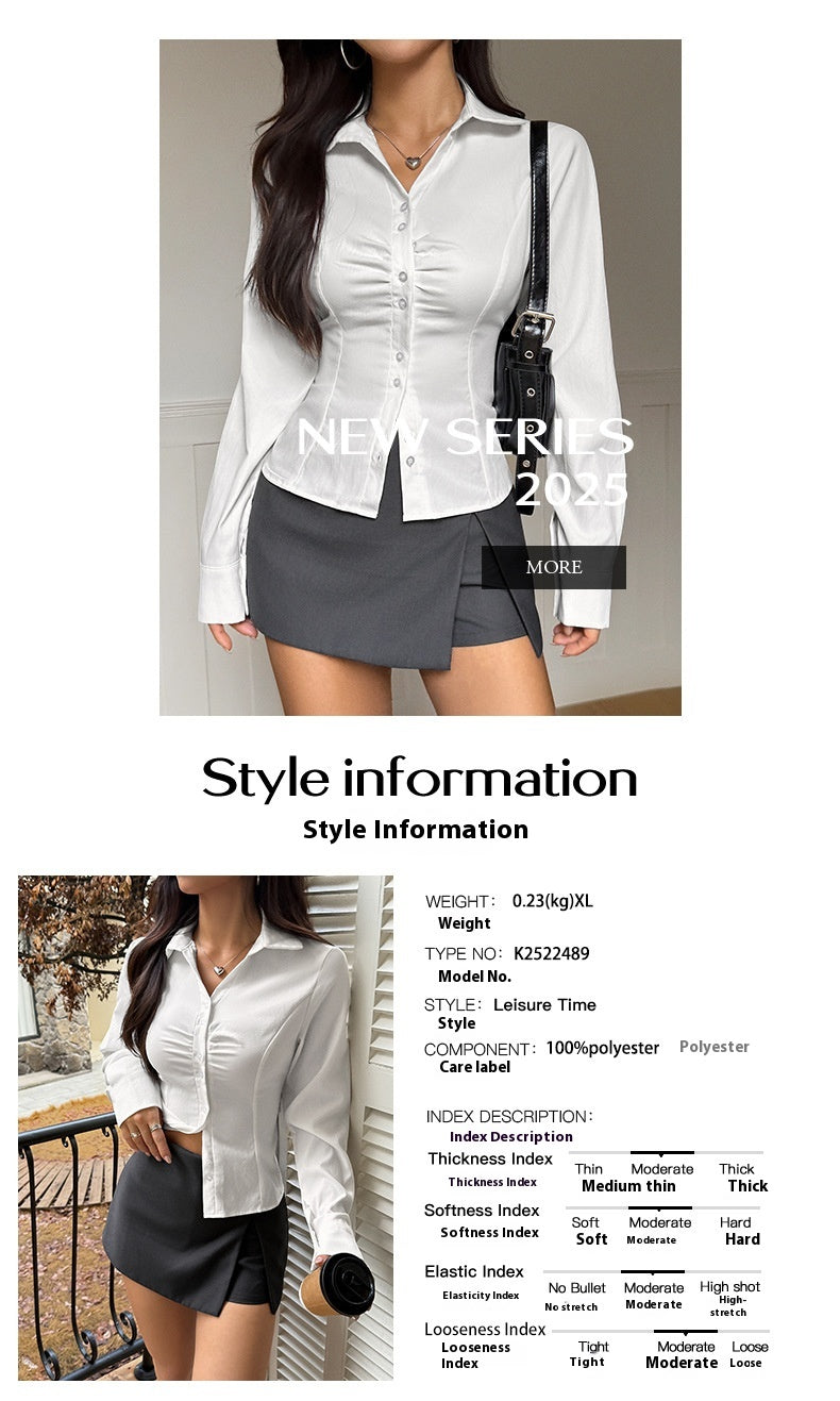 Long Sleeve Open Shirt with Solid Color Style for Effortless Fashion