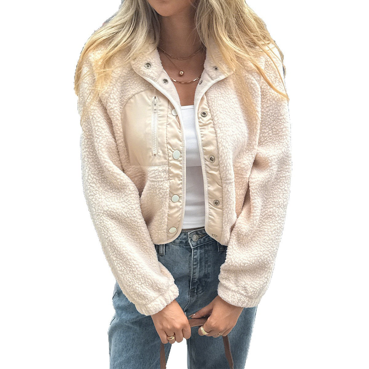 Long-sleeved Jacket with Loose Fit for Effortless Style