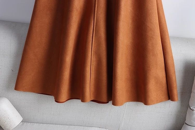 High Waist Slimming A-Line Umbrella Skirt with Pleated Design