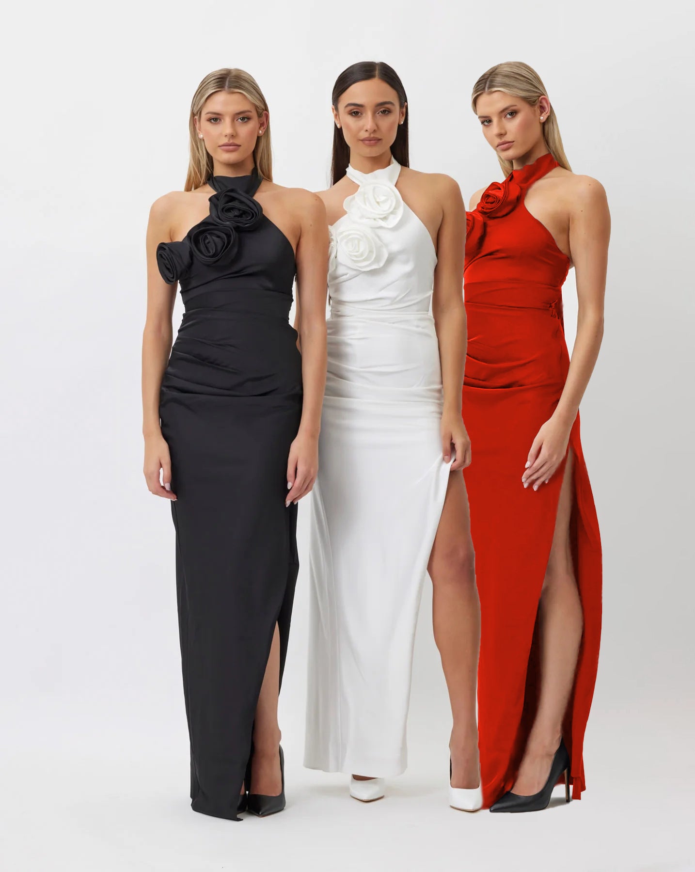 Halter Long High Sense Dress with Backless Design and Asymmetric Skirt