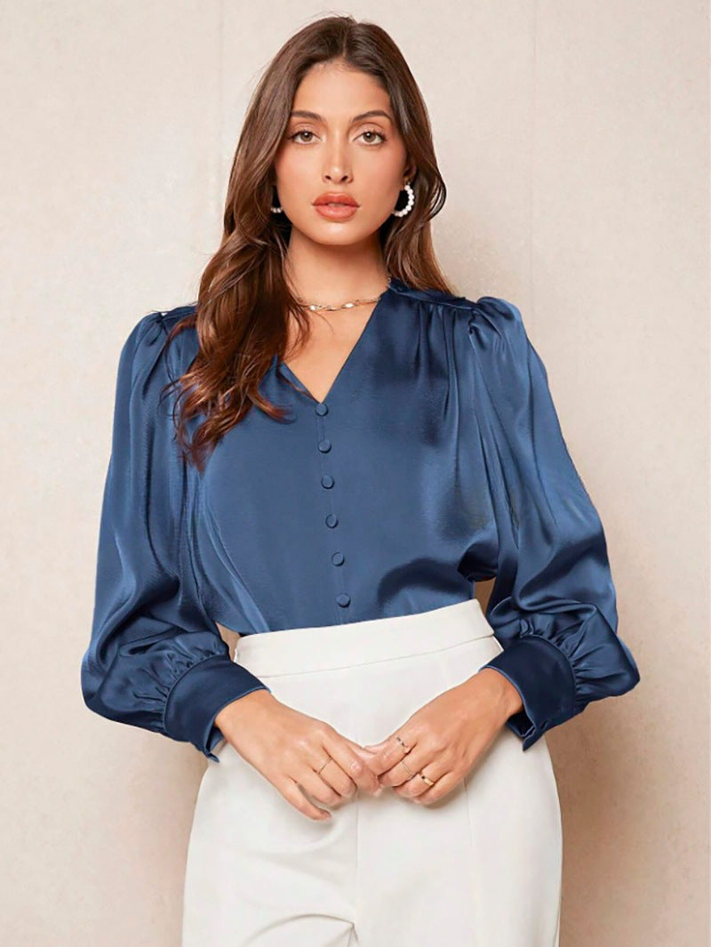 Satin Top with Button Detail for Effortless Style and Comfort