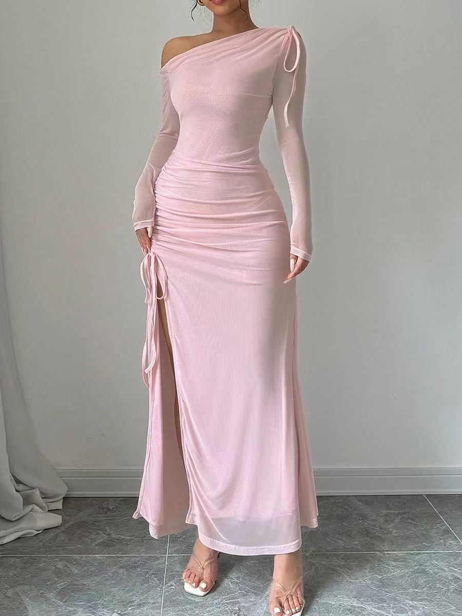 Slim Knit Dress with Long Sleeve and Elegant Style for Every Occasion