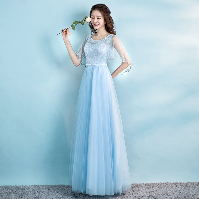 Banquet Evening Dress with Elegant U-Shaped Collar Design