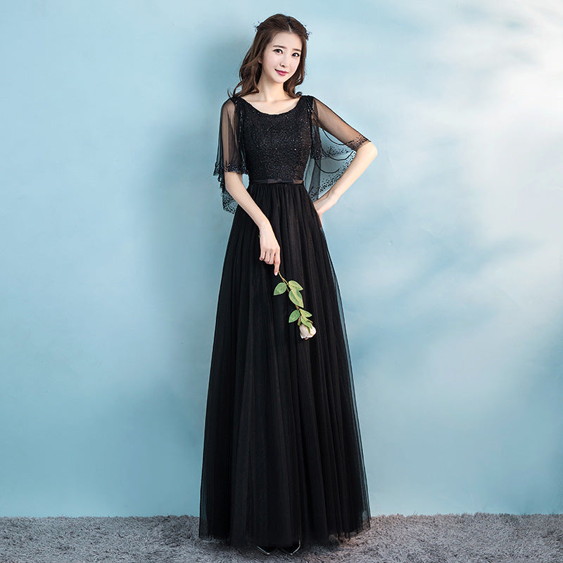 Banquet Evening Dress with Elegant U-Shaped Collar Design