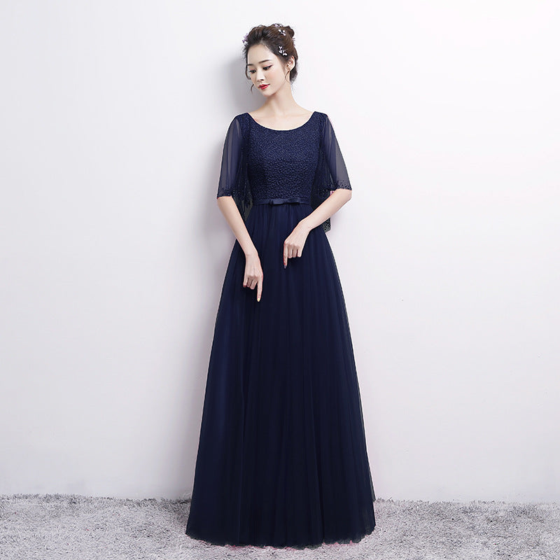 Banquet Evening Dress with Elegant U-Shaped Collar Design