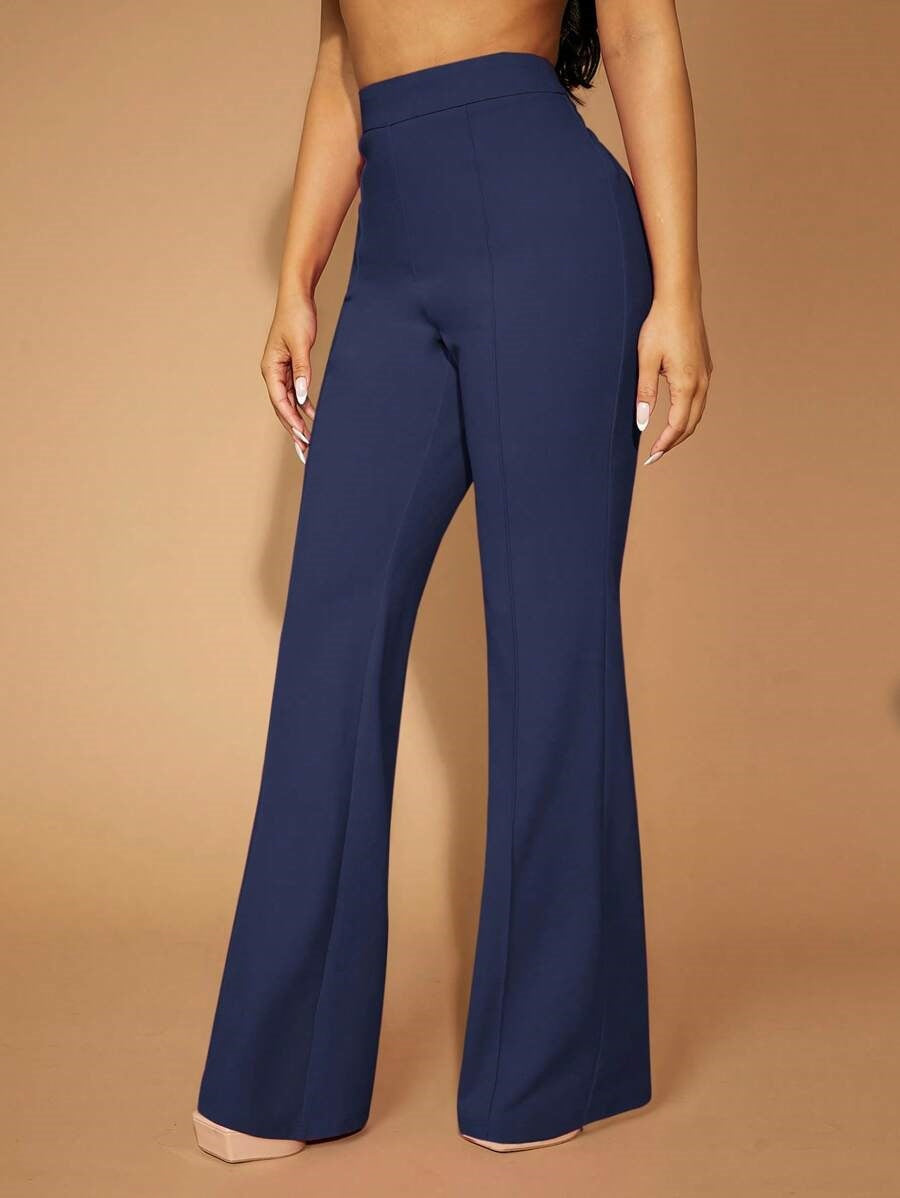 High Waist Casual Business Trousers with Pocket Design
