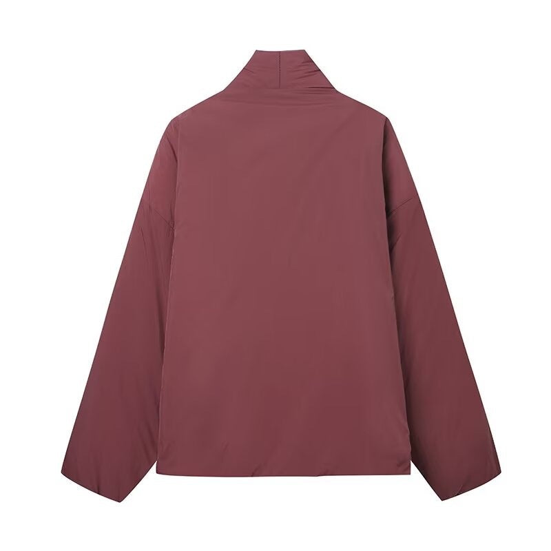 Double-breasted Kimono Coat with Casual Style and Lace-up Details