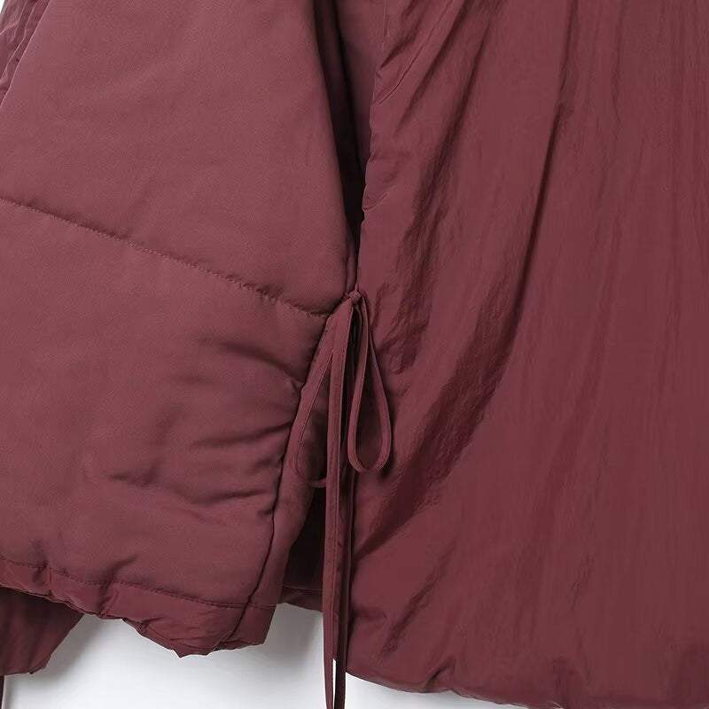 Double-breasted Kimono Coat with Casual Style and Lace-up Details