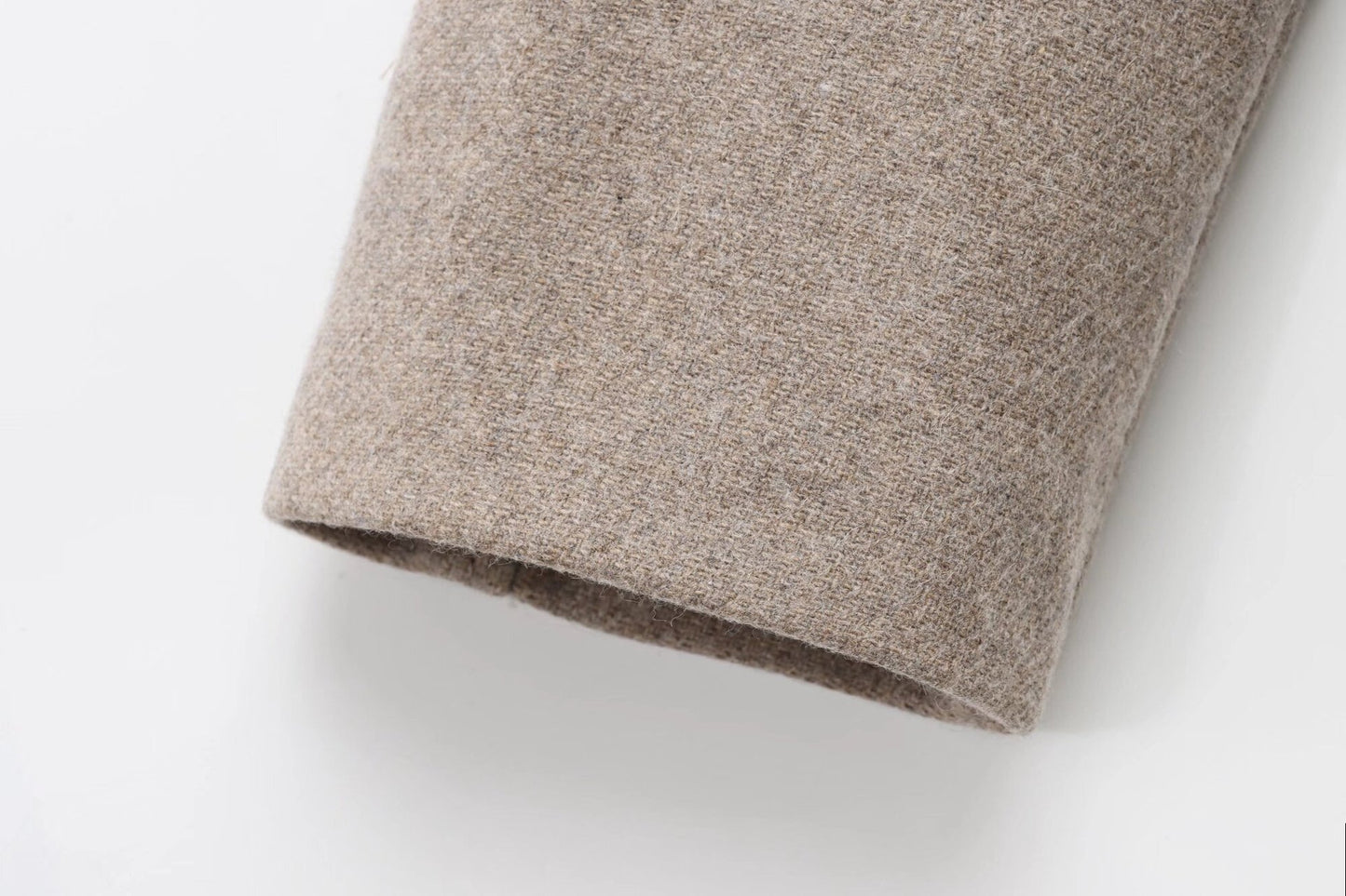 French Style Blended Scarf Coat with Faux Fur Collar