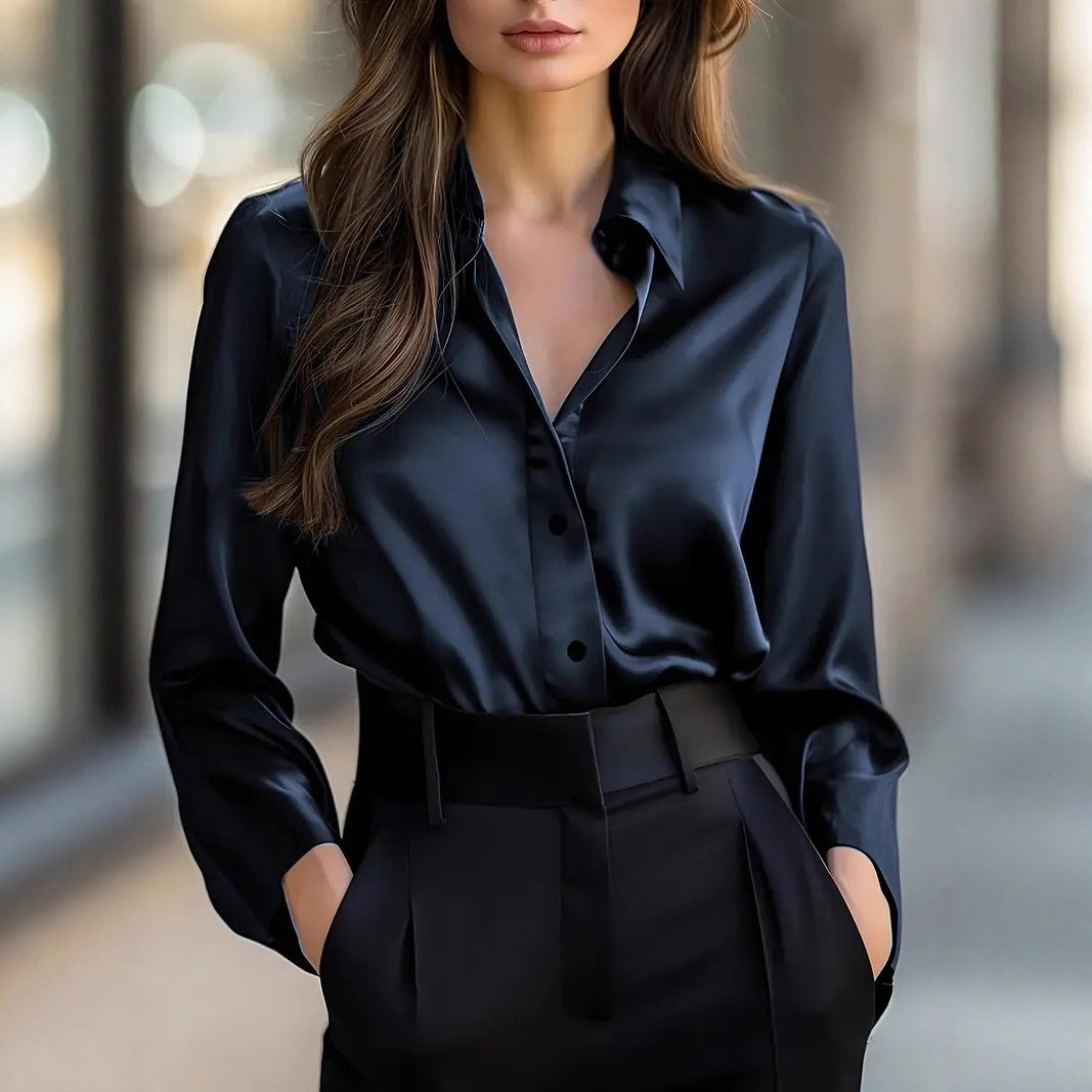 Long Sleeve Button Shirt with Solid Color Elegance for Every Occasion