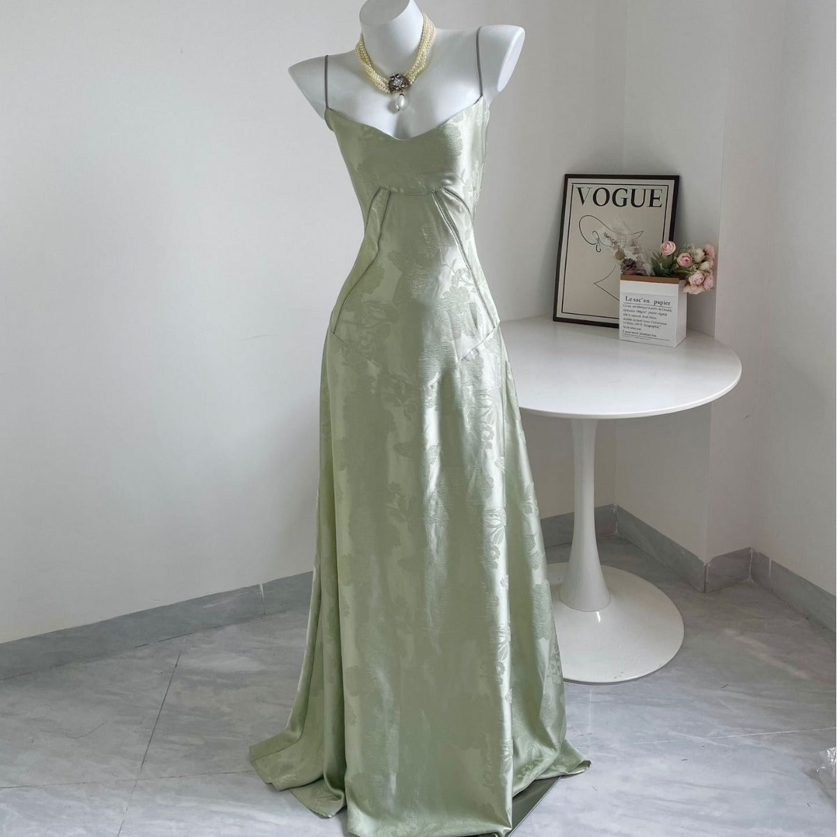 Floral Embroidered Maxi Skirt with Luxurious Camisole and Slimming Fit