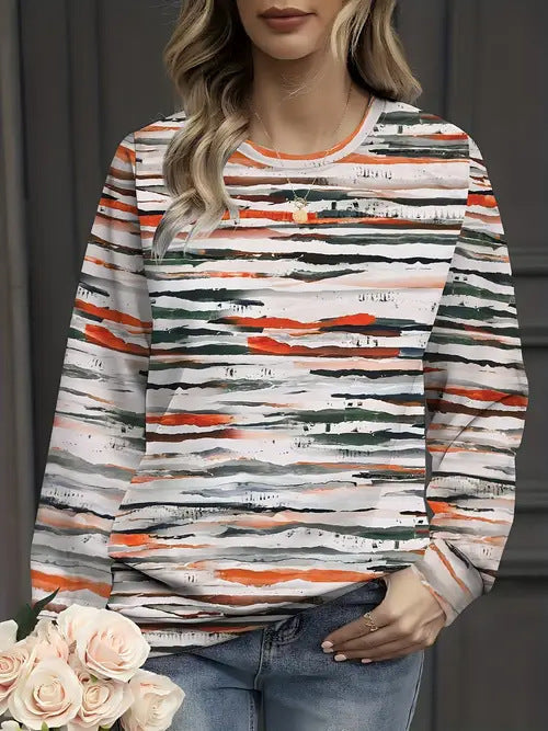 Fashion Casual Printed Long Sleeve Shirt with Versatile Style