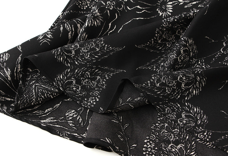 Floral Fishtail Skirt with High Waist Slimming Design