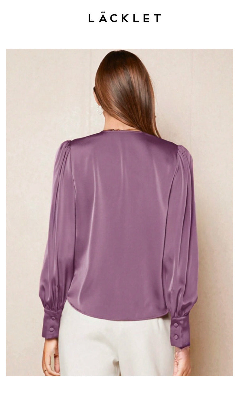Satin Top with Button Detail for Effortless Style and Comfort