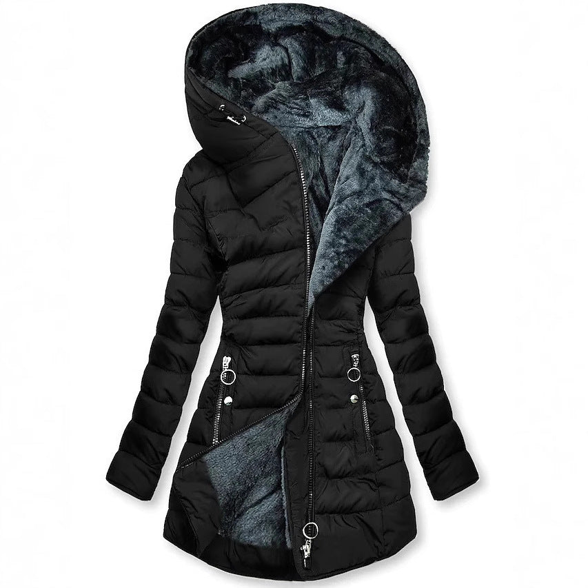 Slim-fit Cotton-padded Jacket with Stylish Hooded Design