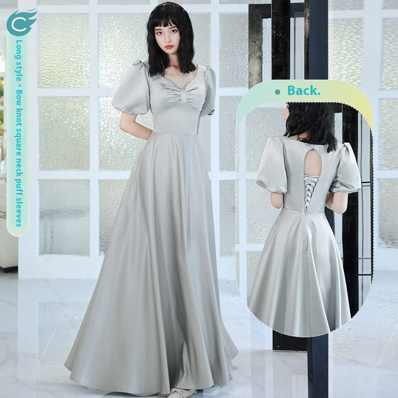 Avocado Green Satin Bridesmaid Dress for Spring Events