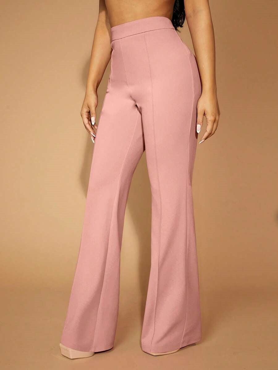 High Waist Casual Business Trousers with Pocket Design
