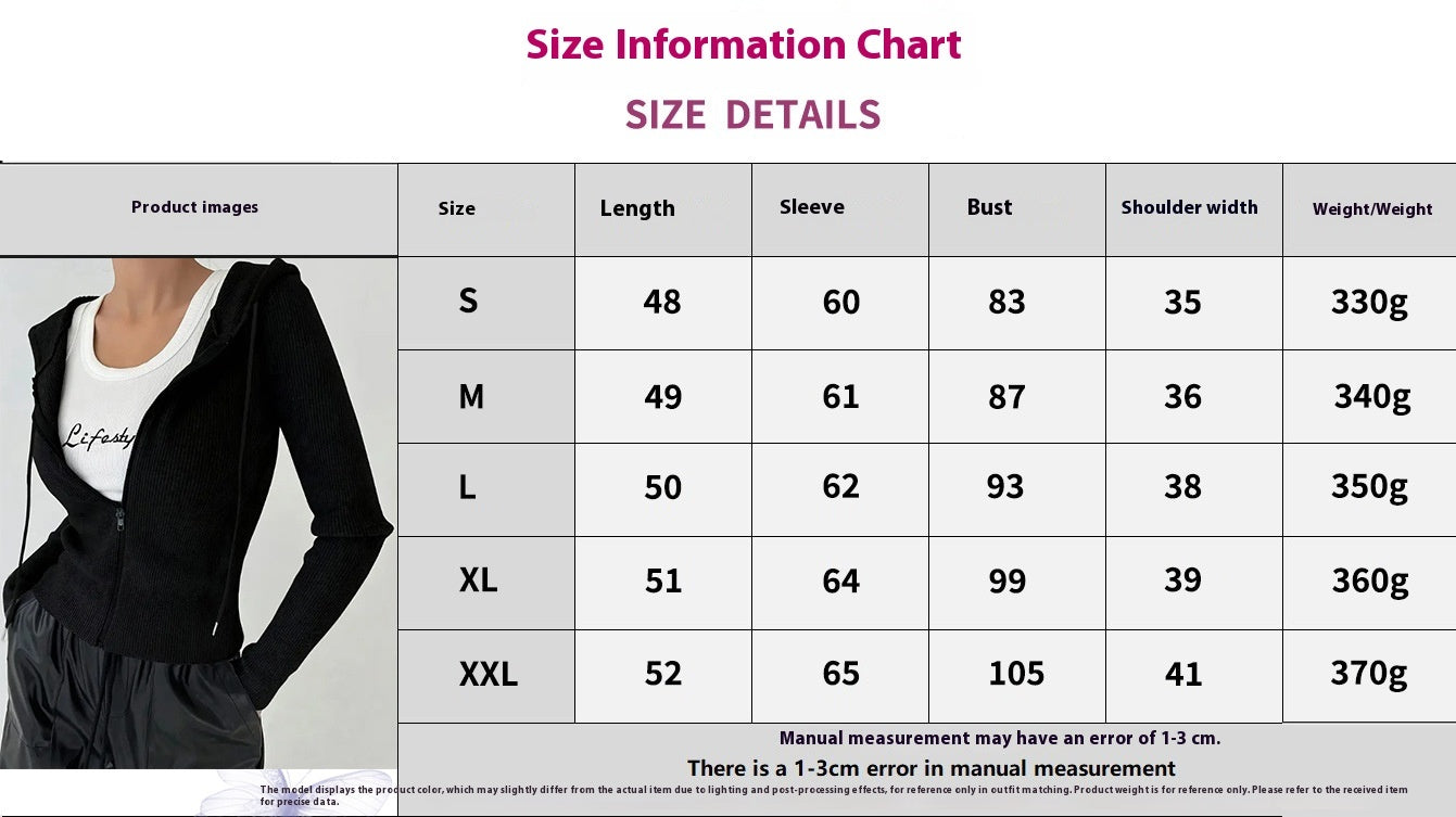 Slim-fit Zipper Hooded Jacket Coat with Casual Cardigan Style