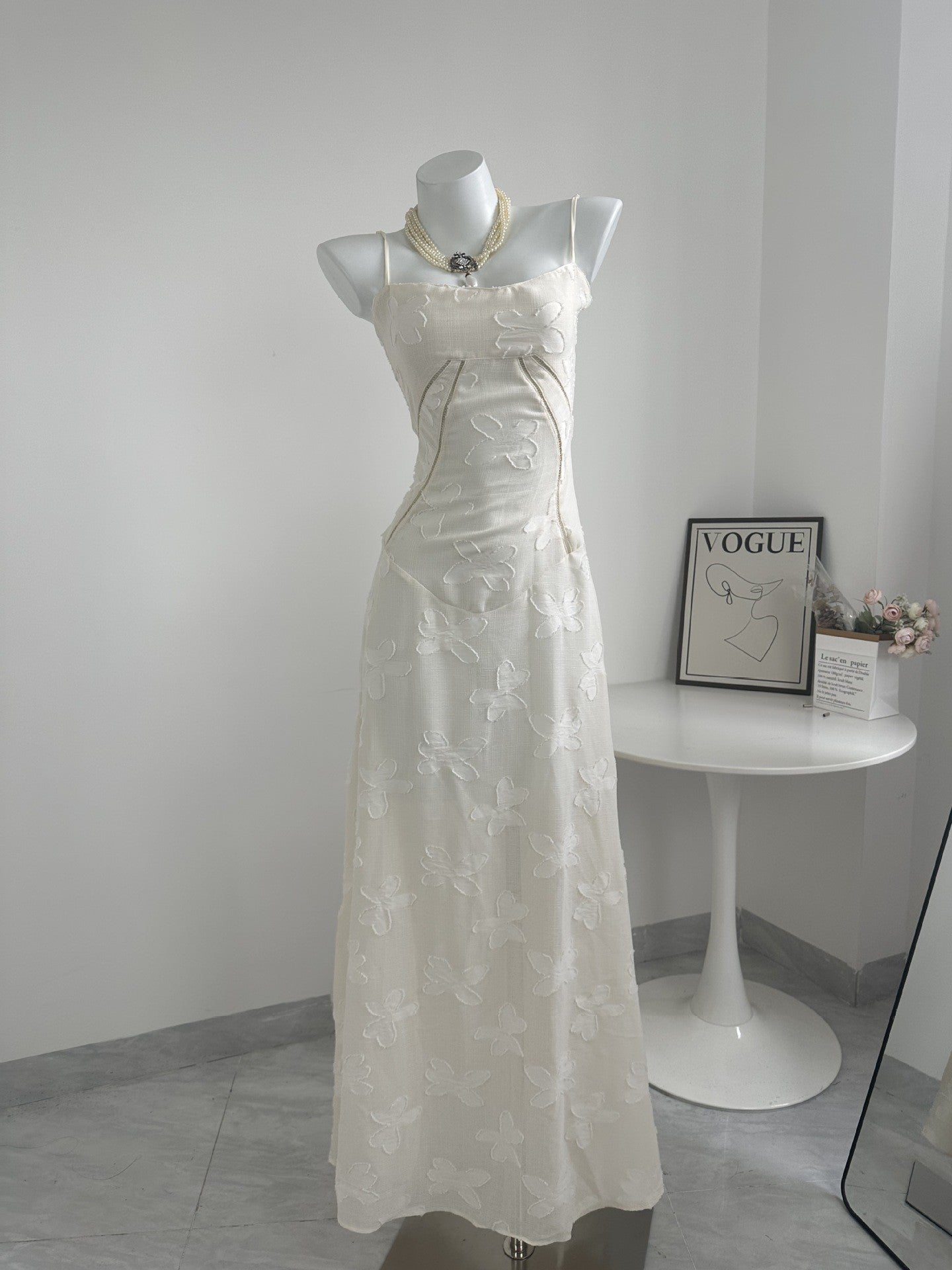 Floral Embroidered Maxi Skirt with Luxurious Camisole and Slimming Fit