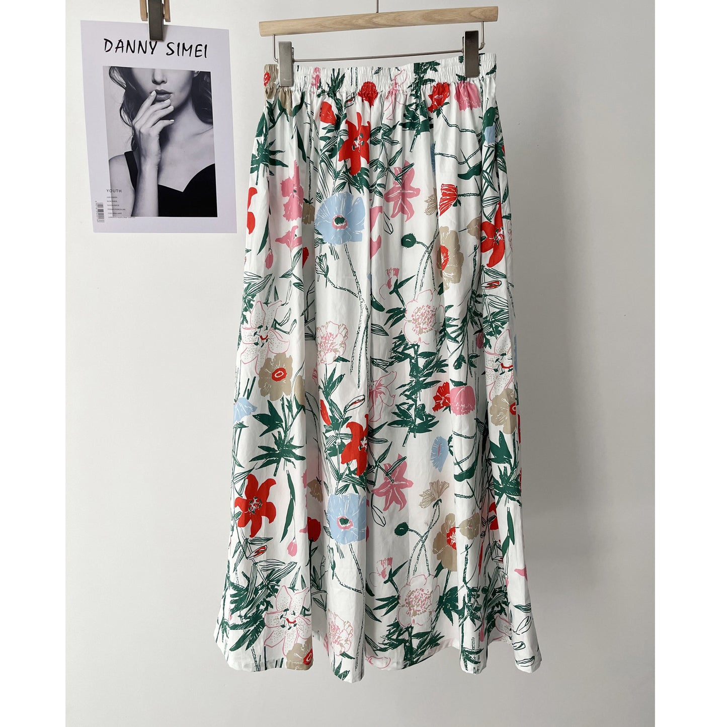 High Waist Slimming A-Line Skirt with Comfortable Cotton Fabric