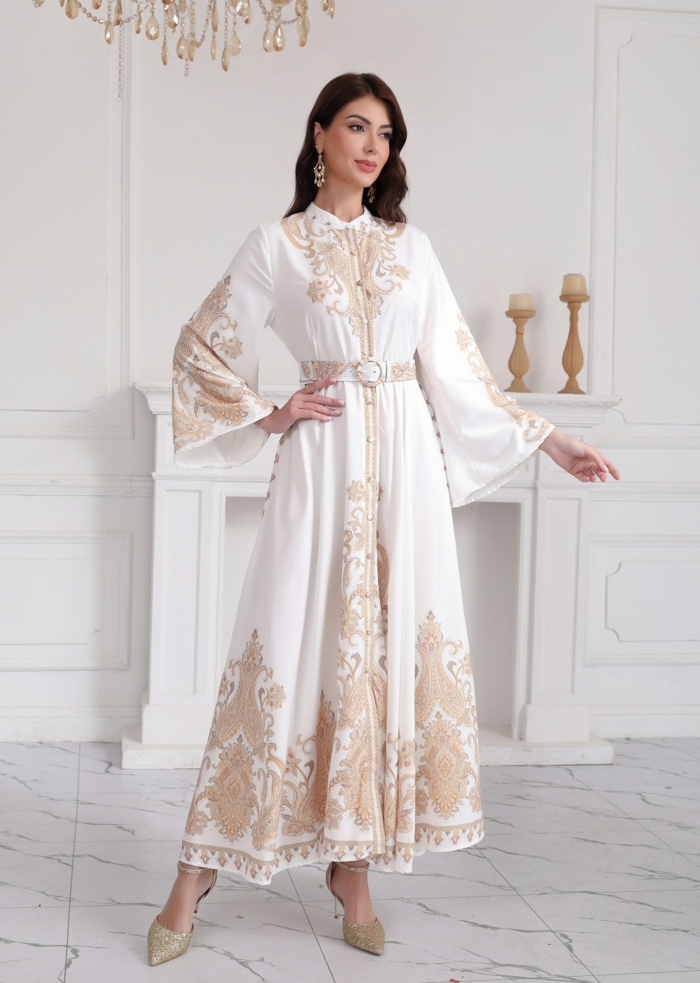 Bronzing Dress with Slim Fit for a Flawless Silhouette