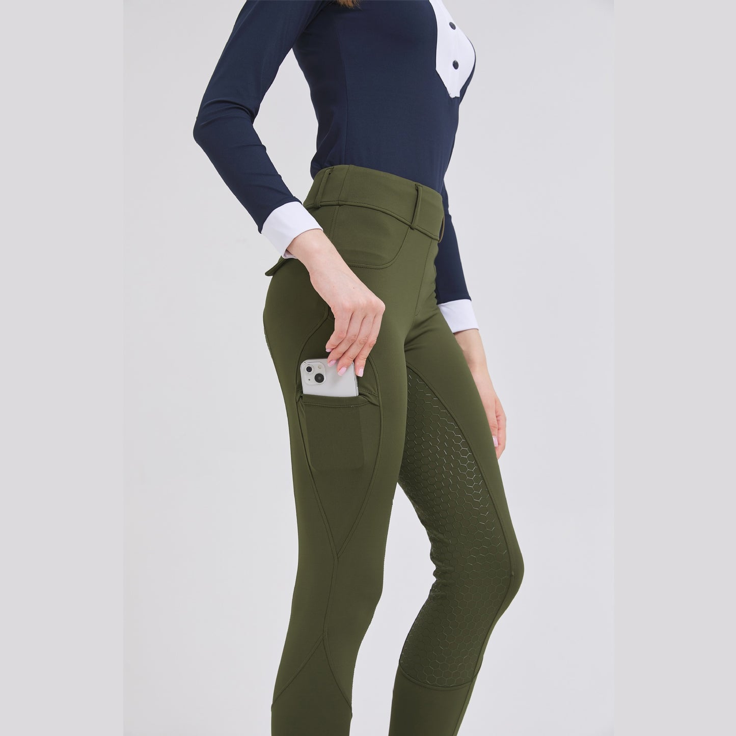 Stretch High-Waist Quick-Drying Pants with Stylish Honeycomb Patterns