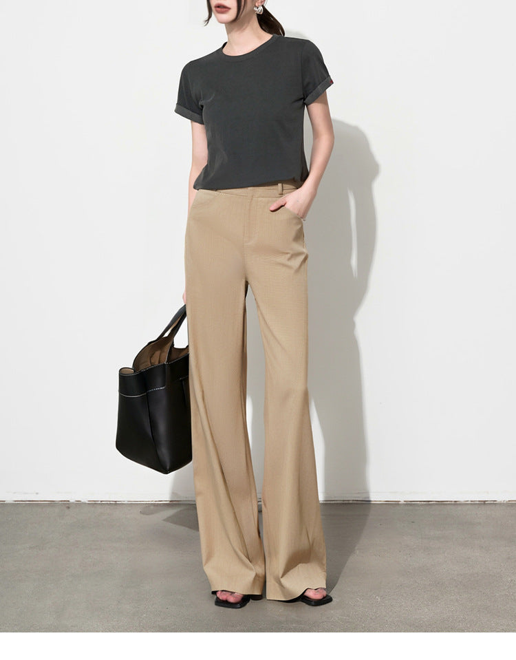 Wide Leg Pants with Draping Effect for Effortless Style and Comfort