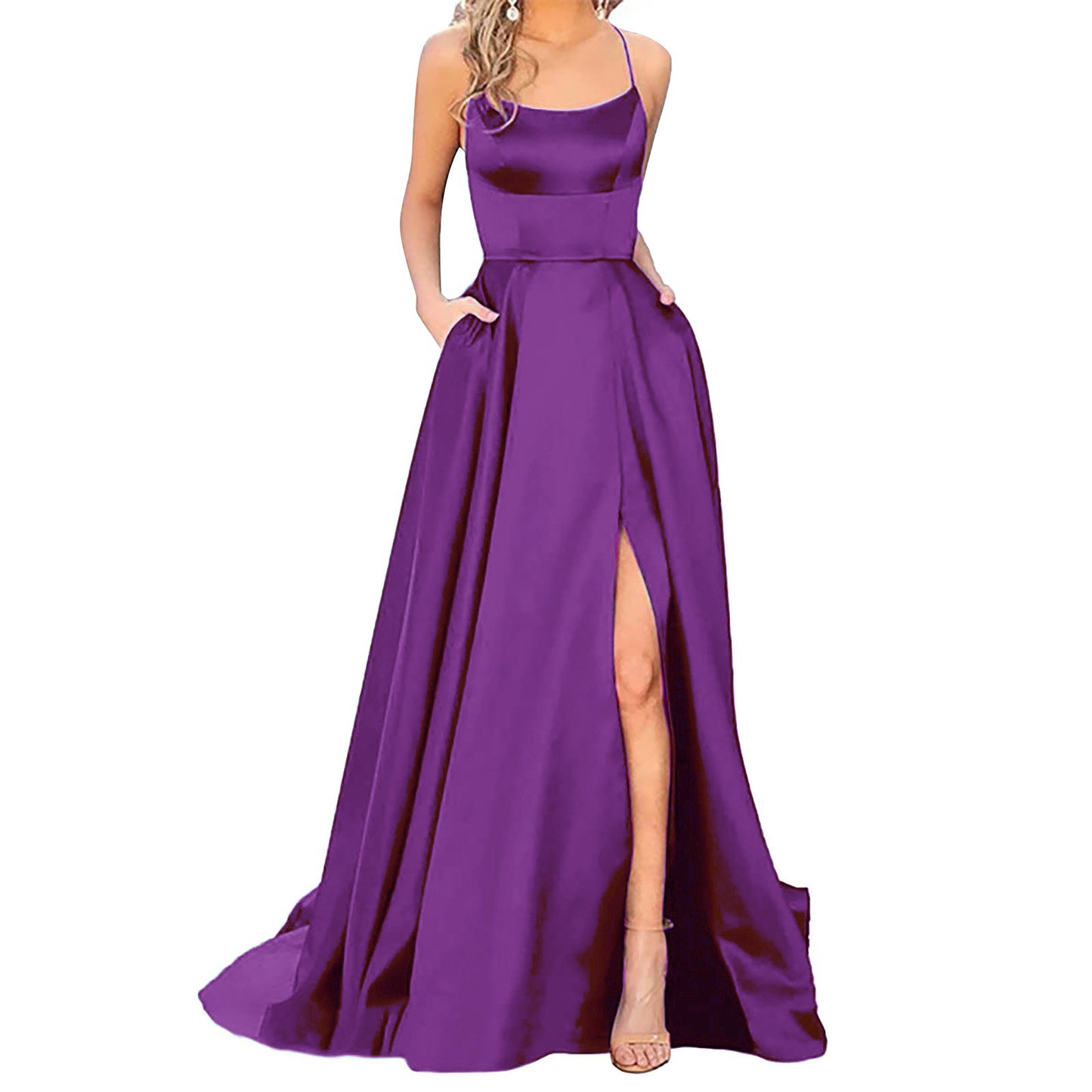 Bridesmaid Dress with Slimming Fit and Shoulder Hollow Design