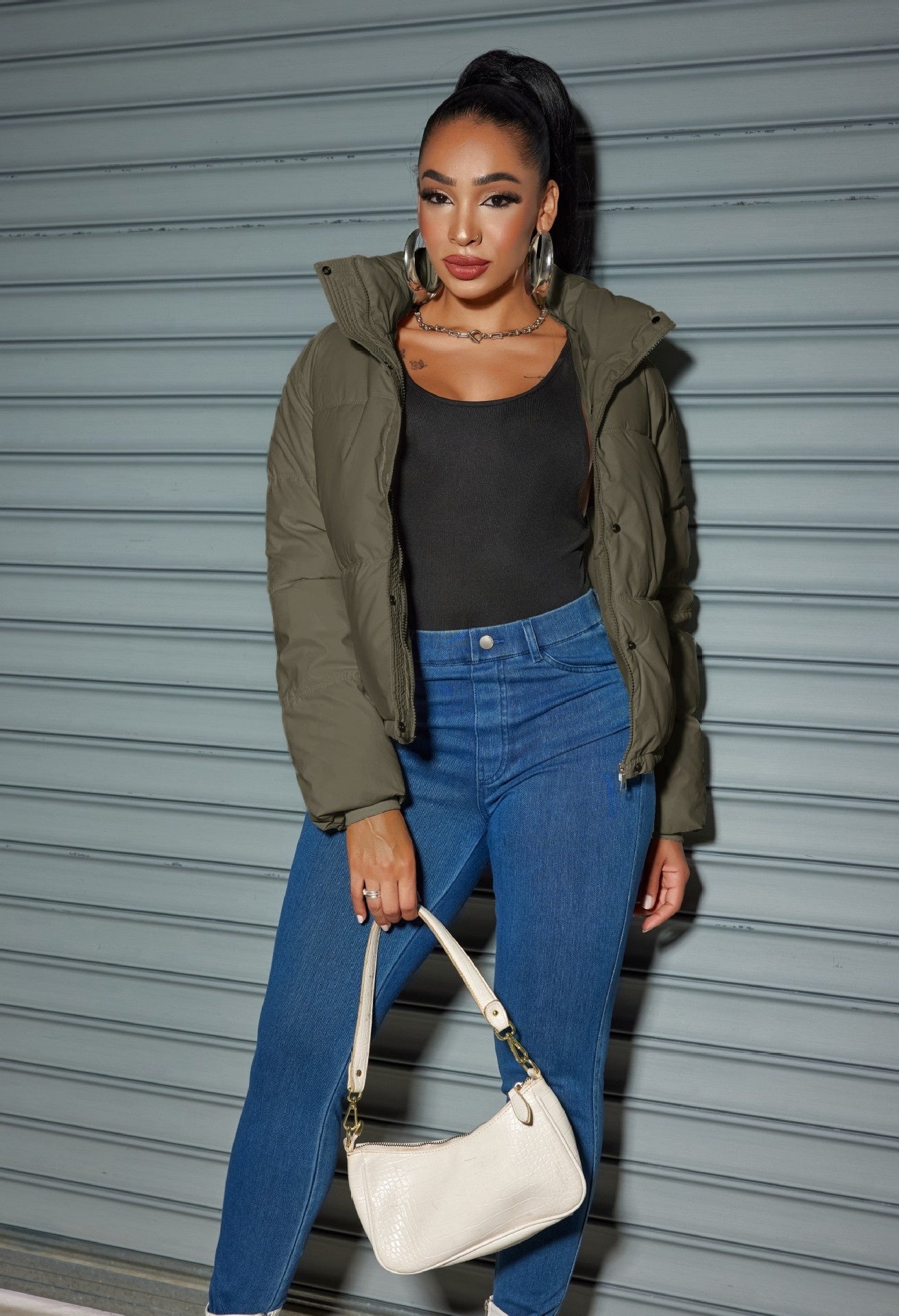 Short Thickened Turn-down Collar Coat with Stylish Street Fashion Design