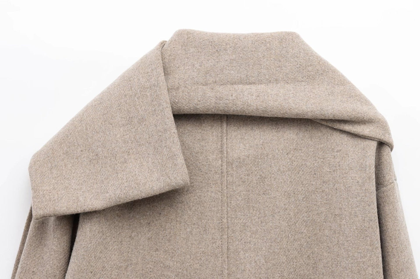 French Style Blended Scarf Coat with Faux Fur Collar