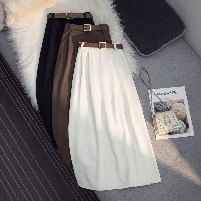 High Waist Drooping Large Skirt with Elastic Waist for Comfort