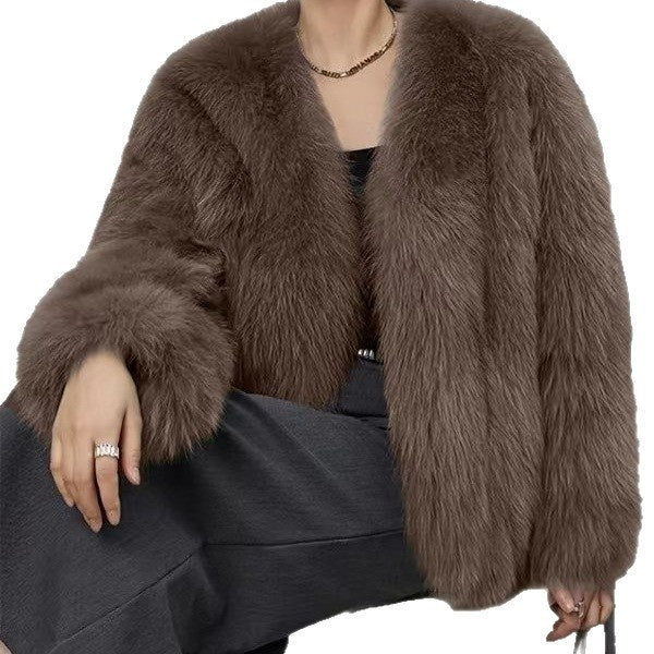 Artificial Fur Coat with Trendy Pocket Design for Stylish Outfits