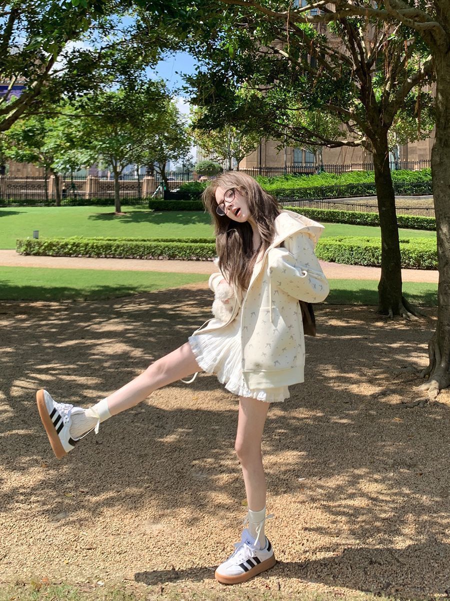 Floral Hooded Cardigan with Cozy Fleece Padded Design