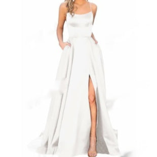 Bridesmaid Dress with Slimming Fit and Shoulder Hollow Design