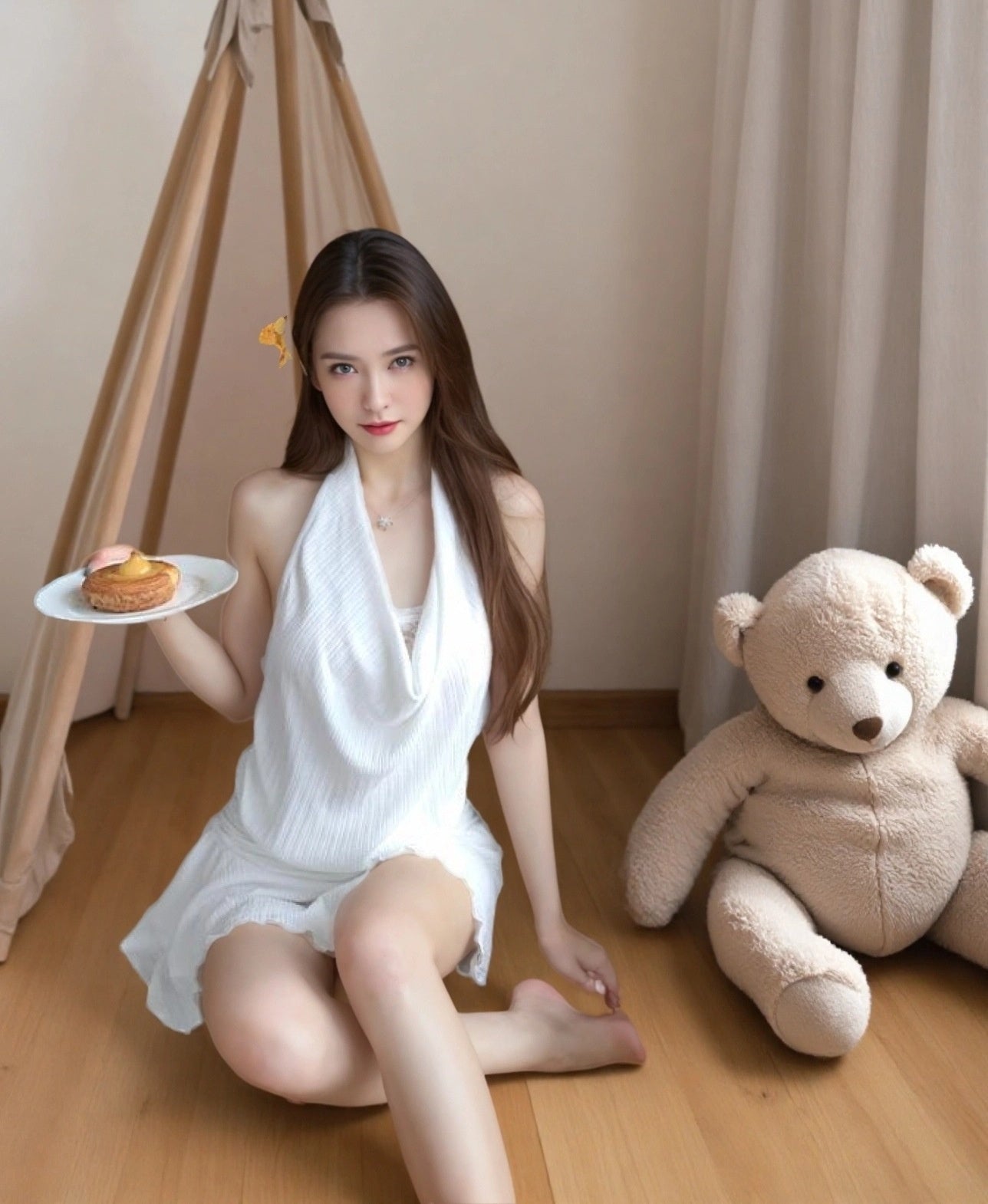 Swing Collar Halter Dress with Backless Design for Stylish Outings