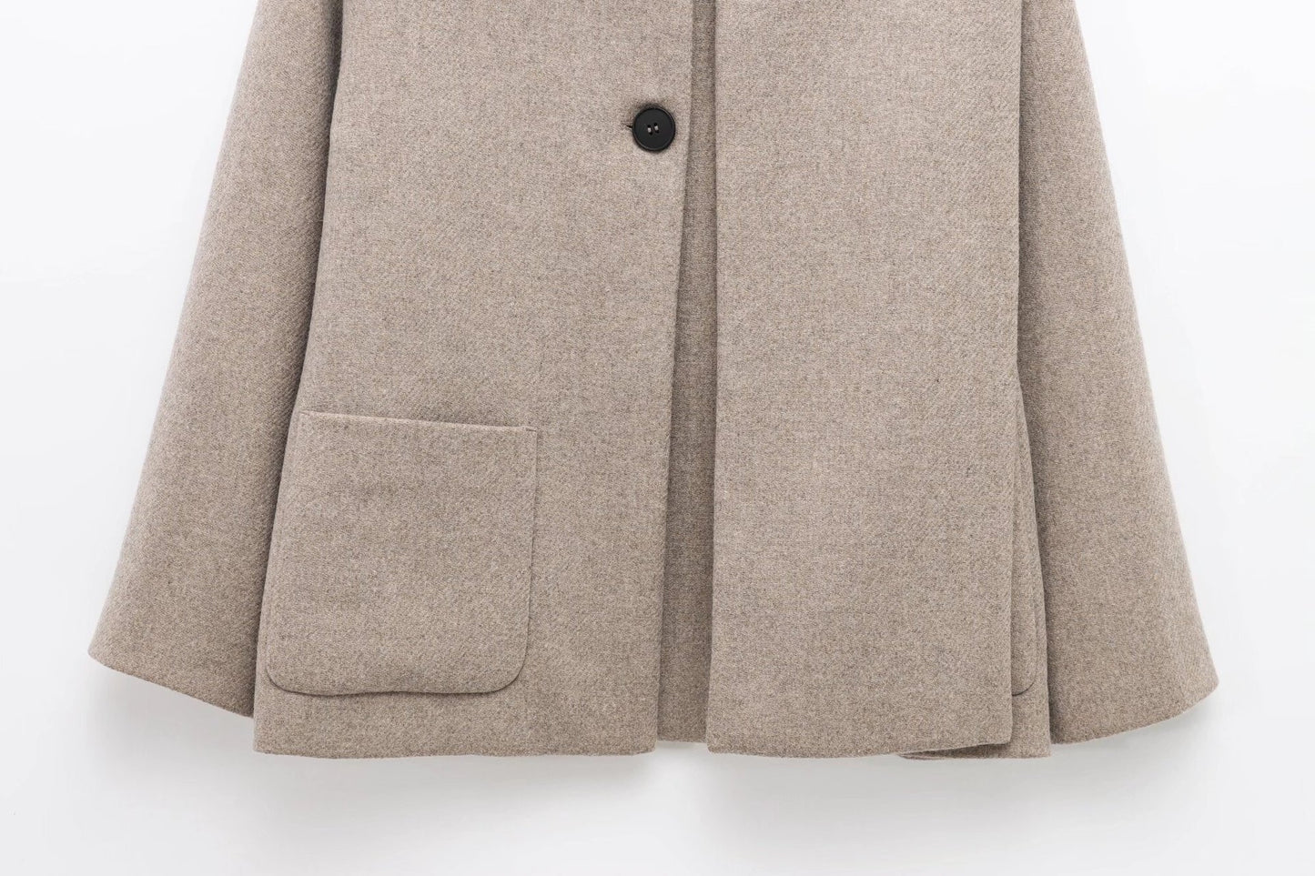 French Style Blended Scarf Coat with Faux Fur Collar