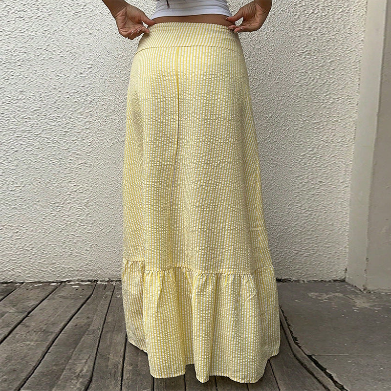 Umbrella Skirt with Solid Color Design for Effortless Style