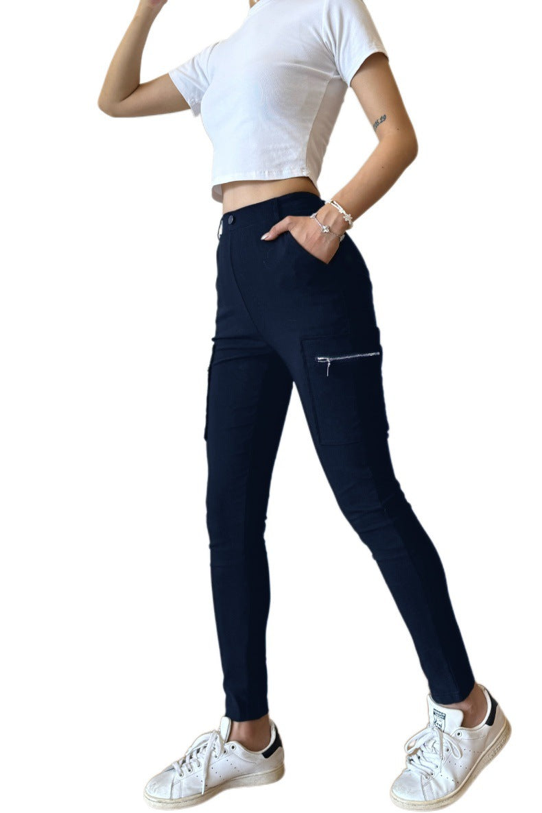 Tights Cross-border Overalls with Medium Elasticity Casual Pants