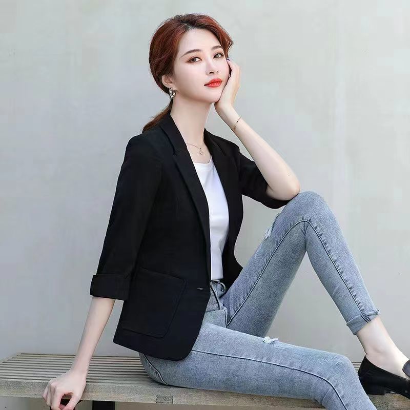 Casual Cotton and Linen Tailored Suit Top with Versatile Color Options
