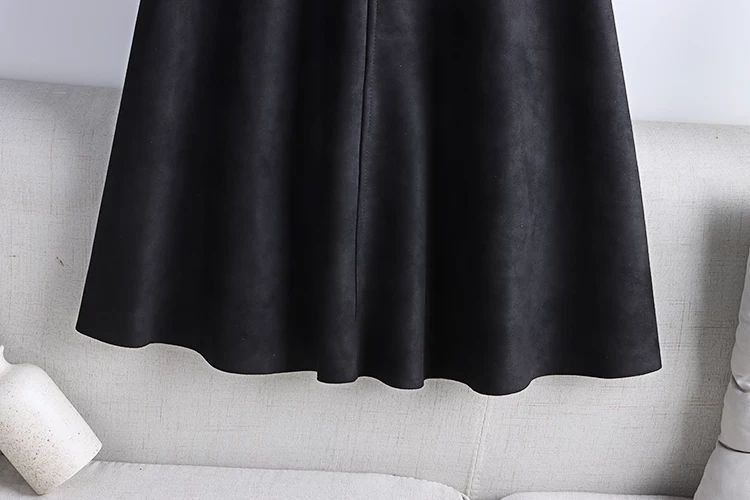 High Waist Slimming A-Line Umbrella Skirt with Pleated Design