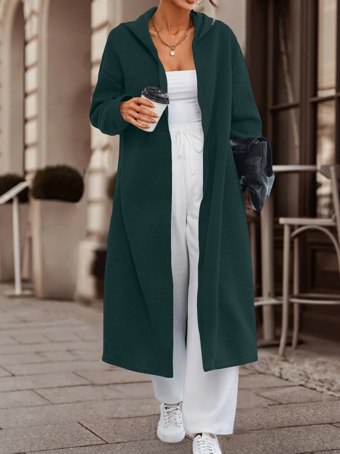 Long Cardigan Jacket with Versatile Colors and Cozy Fabric
