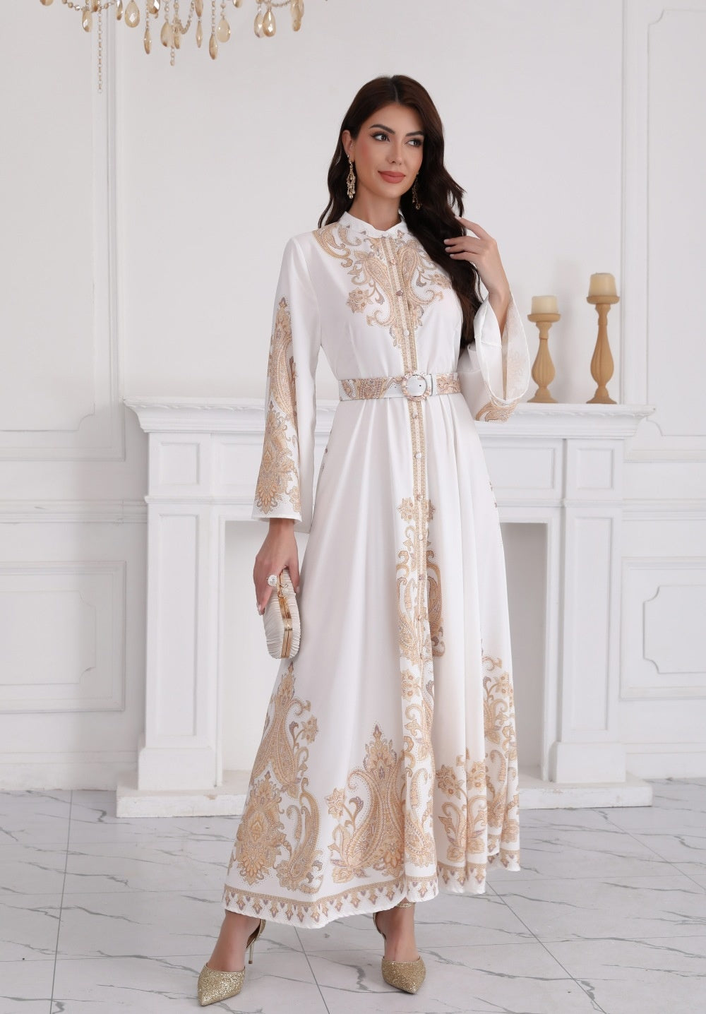 Bronzing Dress with Slim Fit for a Flawless Silhouette