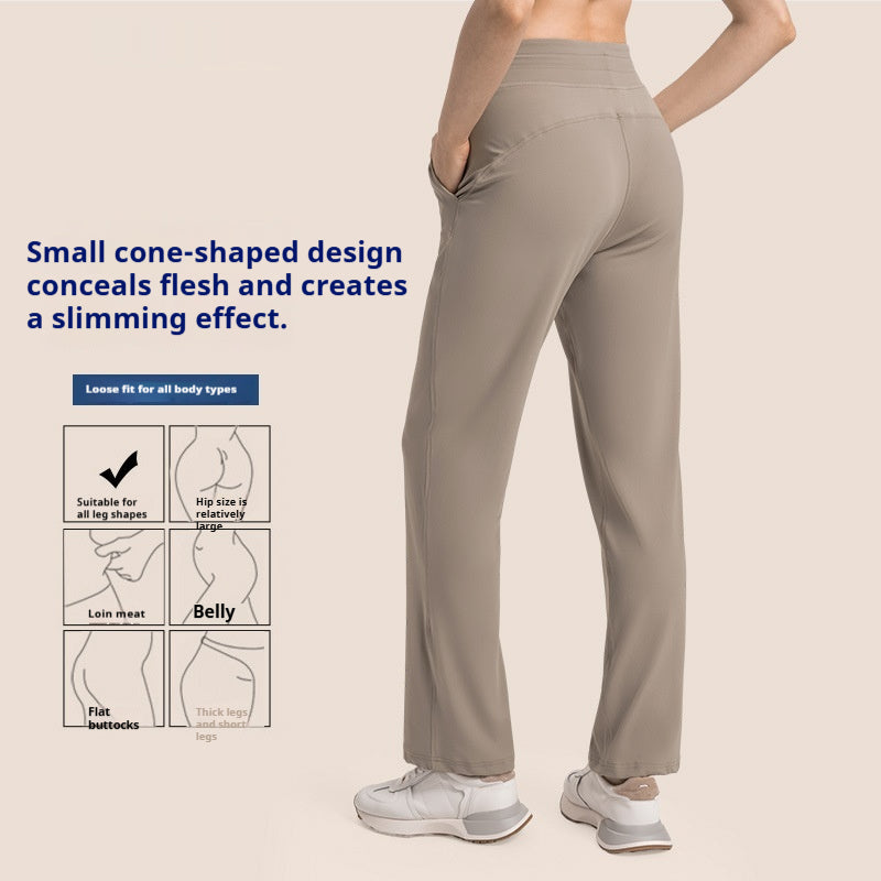 High Waist Hip Lift Sports Pants with Comfortable Cotton Blend Fabric